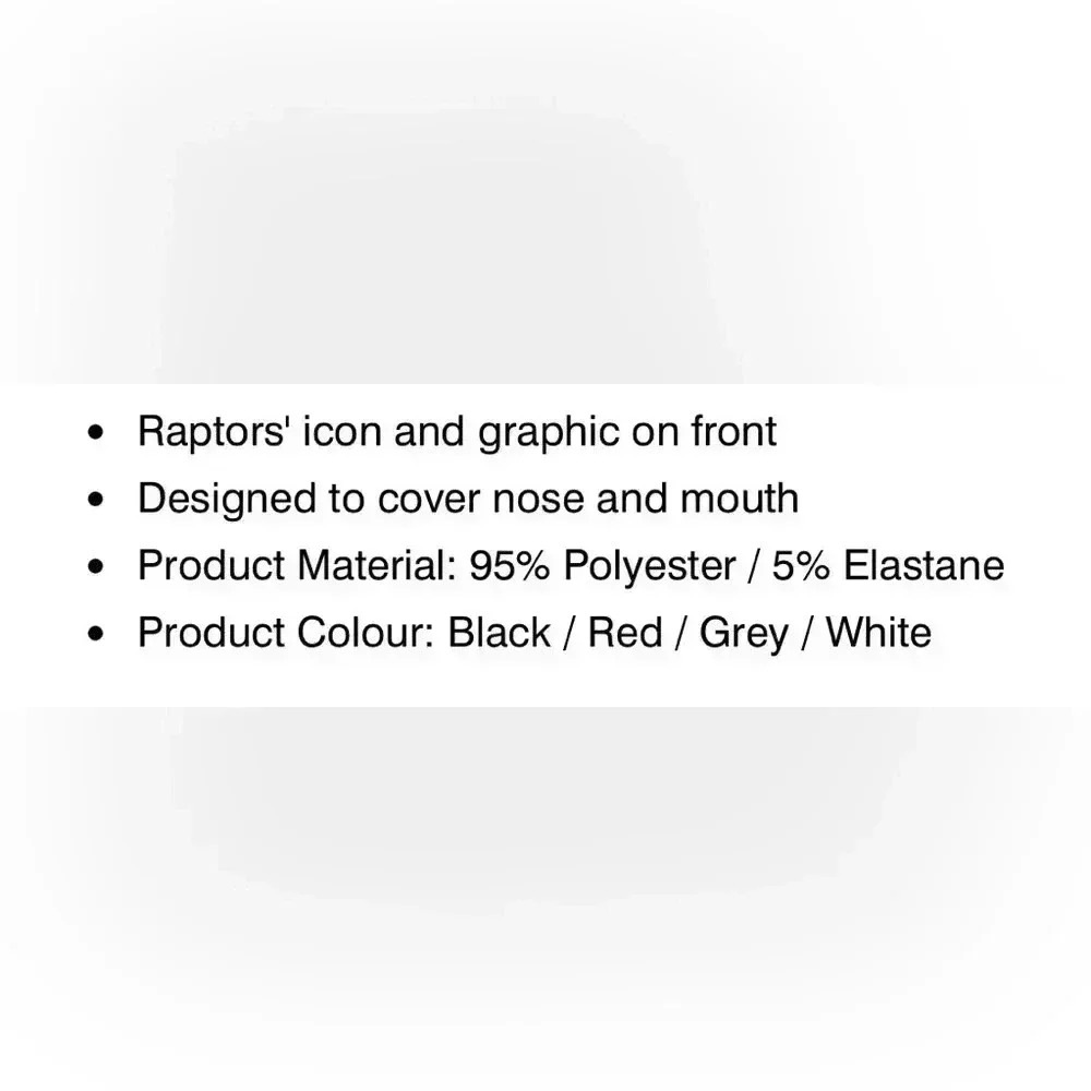 $7 Add-On 🆕Toronto Raptors Face Covering - Picture 6 of 15